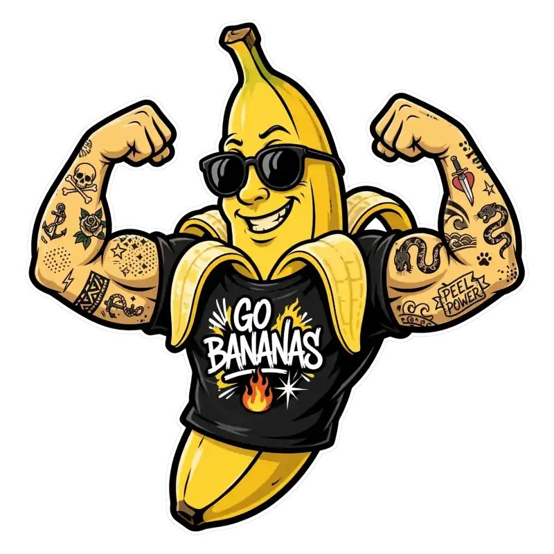Tatuowany Banan Mięśniak Koszulka