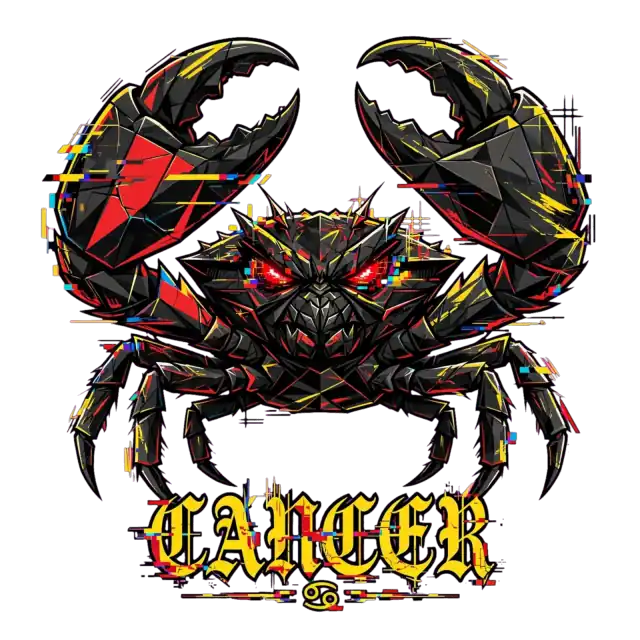 Felpa Cancro Zodiaco Cyberpunk Glitch