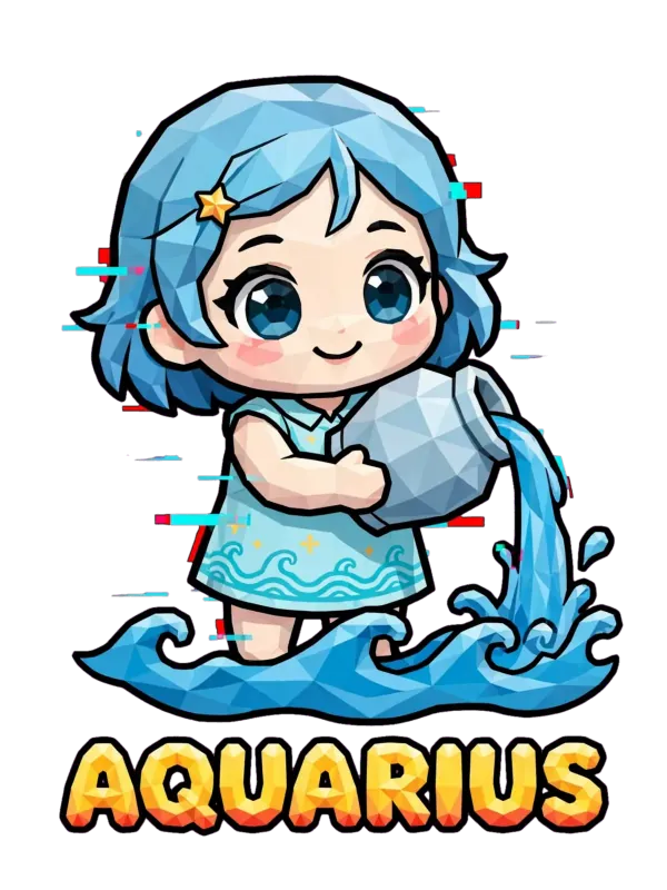 Camiseta Anime Zodíaco Acuario Glitch