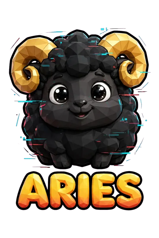 Camiseta Aries Glitch Zodiaco
