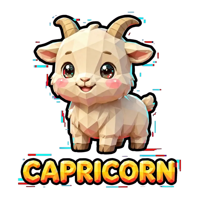 Lindo Cabrito Capricornio con Estilo Glitch