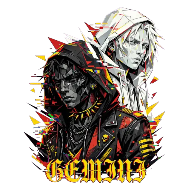 Glitch Gemini Cyberpunk Duo Hoodie – cyberpunk hoodie