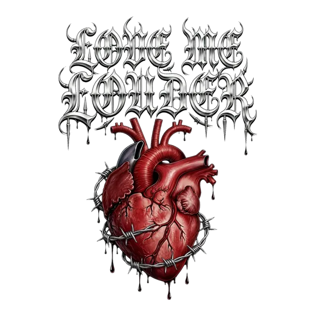 Love Me Louder Gothik Herz Hoodie