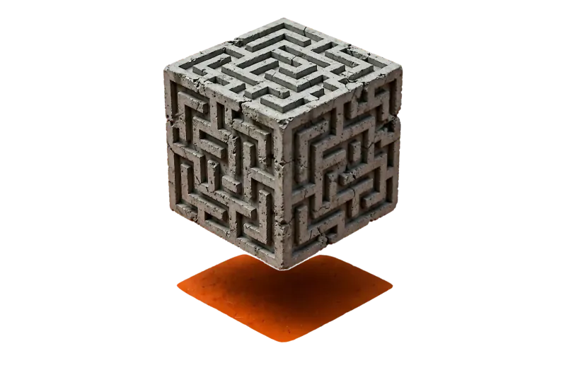 3D Stone Labyrinth Cube Art – trippy shirts for guys
