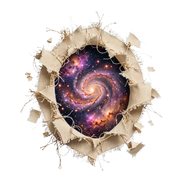Cosmic Portal Torn Canvas Galaxy Art