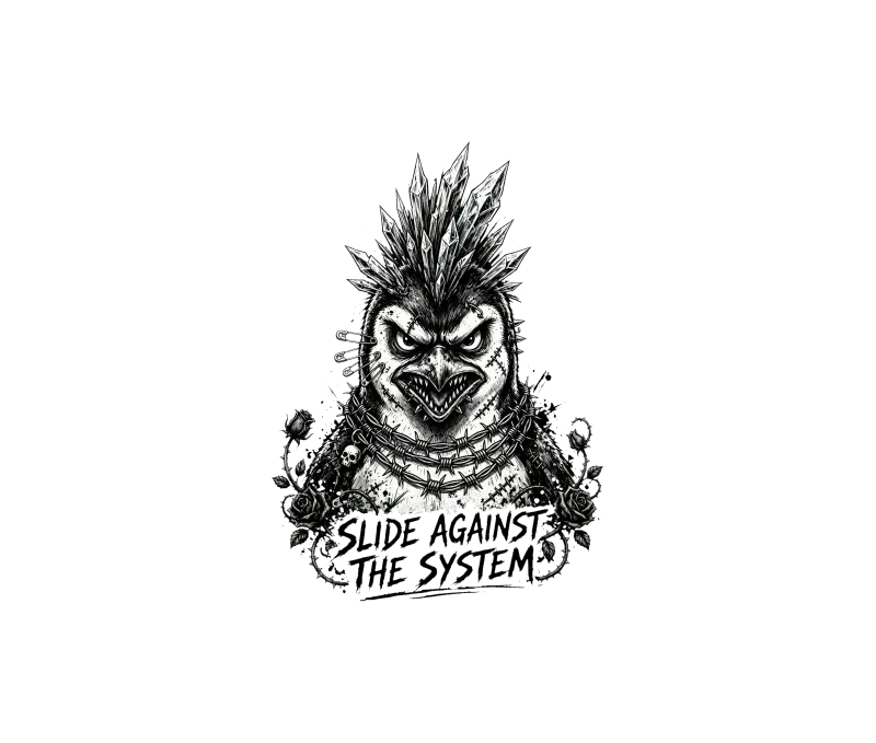 Slide Against The System Punk Pinguin