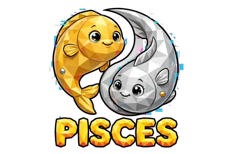 Art Zodiacal Poissons Géométrique Low Poly