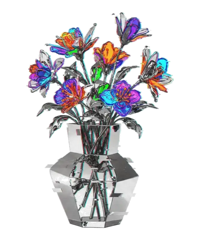 Glitch Art Floral Bouquet Hoodie