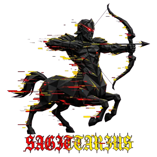 Cyberpunk Glitch Schütze Zentauren Hoodie