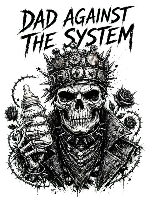 Dad Against The System Punk Skelett