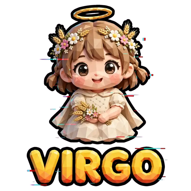 Virgo Glitch Zodiac Angel T-Shirt
