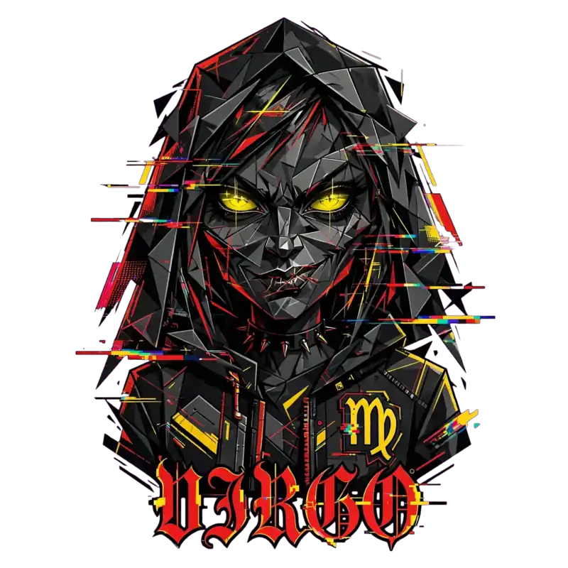 Cyberpunk Glitch Virgo Zodiac Hoodie