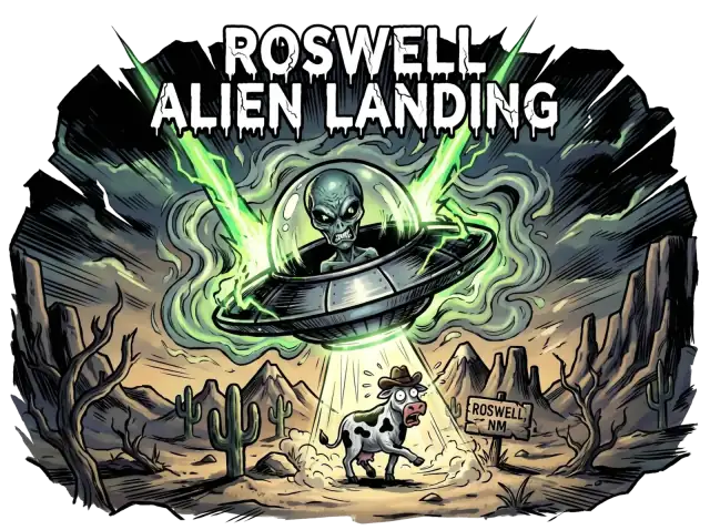 Roswell Alien Landing UFO Grafik