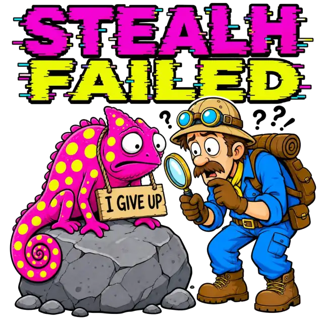 Stealth Failed Funny Chameleon Hunter