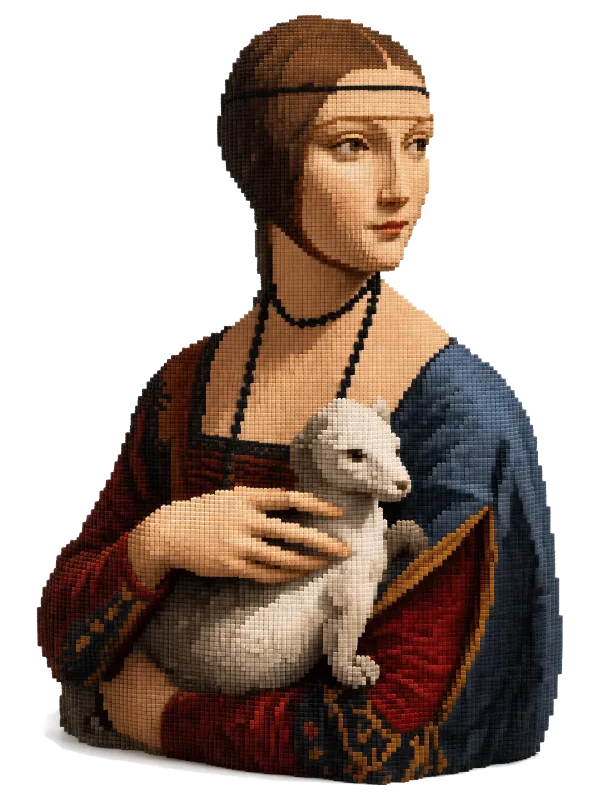 Pixel Art Lady with Ermine