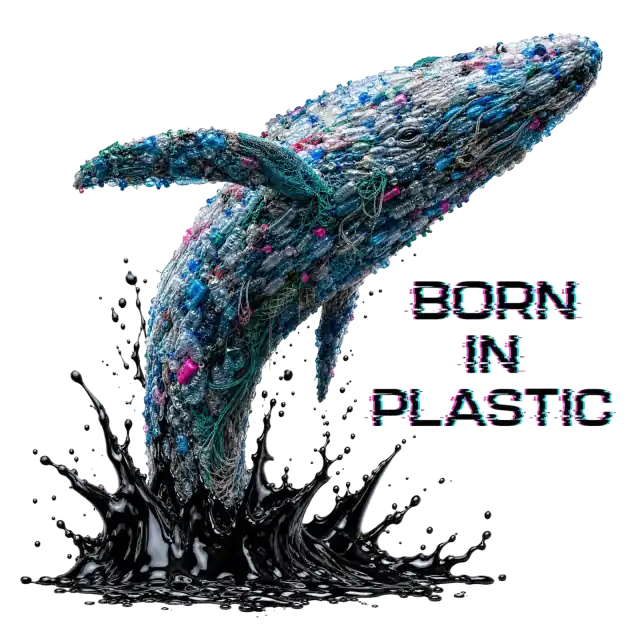 Born in Plastic Whale Art T-Shirt