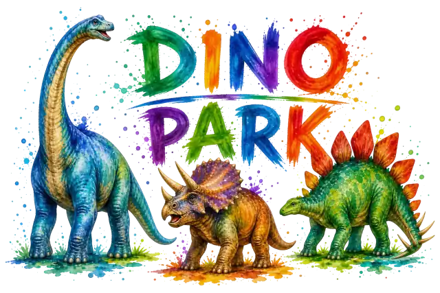 Aquarell Dino Park Abenteuer T-Shirt