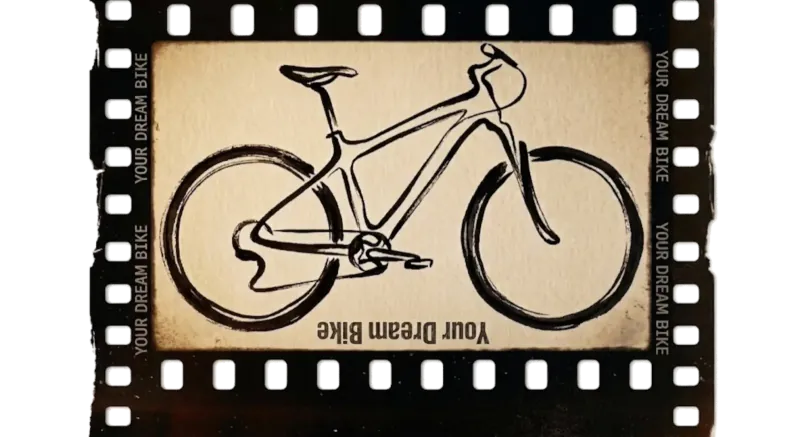 Vintage Filmstreifen Fahrrad Kunst