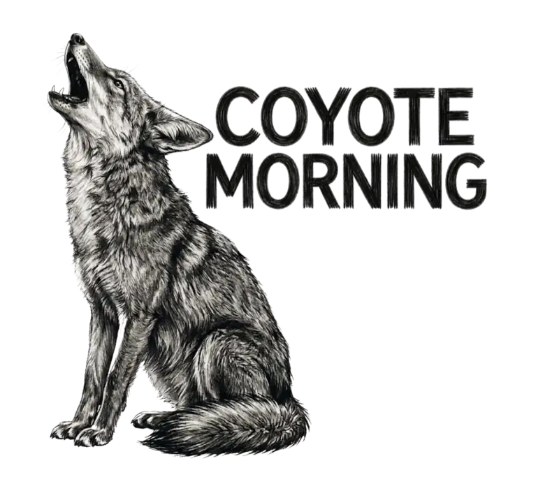 Heulender Coyote Morgen Natur Skizze