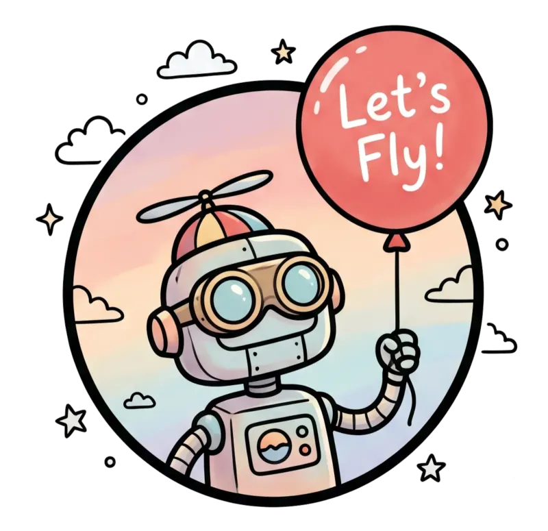 Süßer Roboter Fliegen T-Shirt