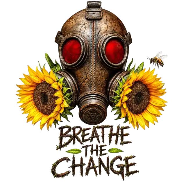 Breathe The Change Gasmaske Sonnenblumen Hoodie