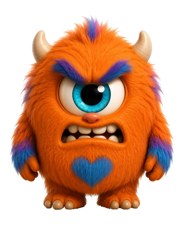 Camiseta de Pequeño Monstruo Naranja Gruñón