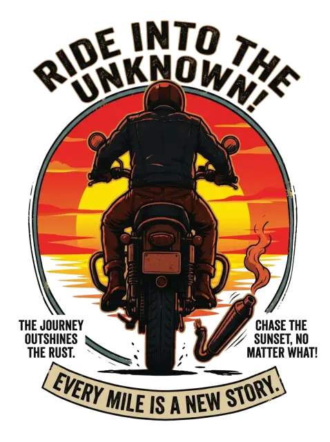 Ride Into The Unknown Motorcycle T-Shirt