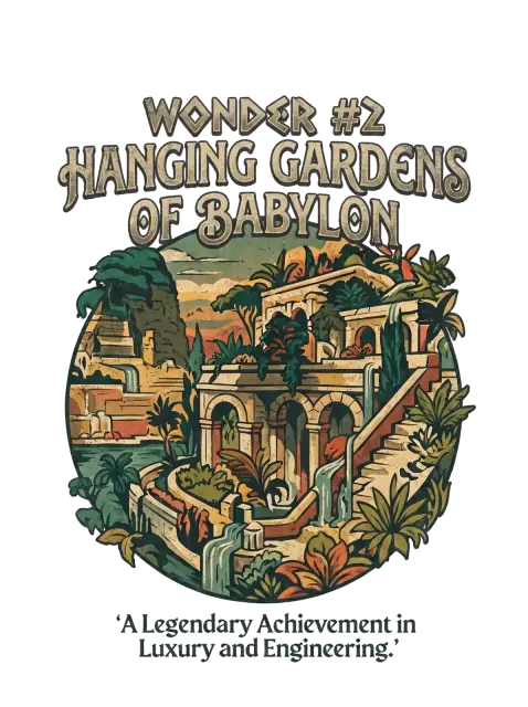 Jardines Colgantes de Babilonia Antigua Maravilla – camiseta flores