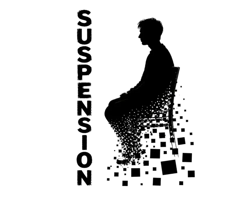 Suspension Glitch Silhouette Art T-Shirt