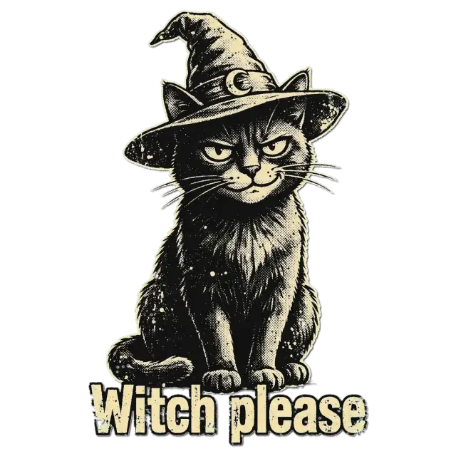 Witch Please Sarcastic Black Cat