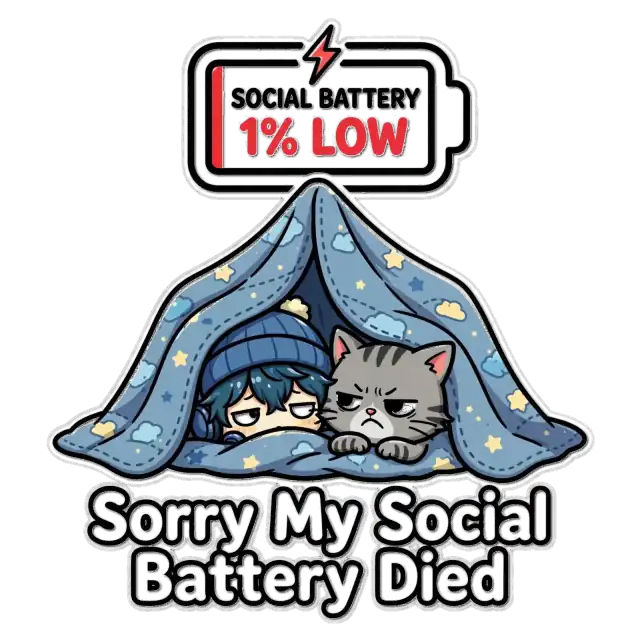 Social Battery Died Introvert Cat Tee