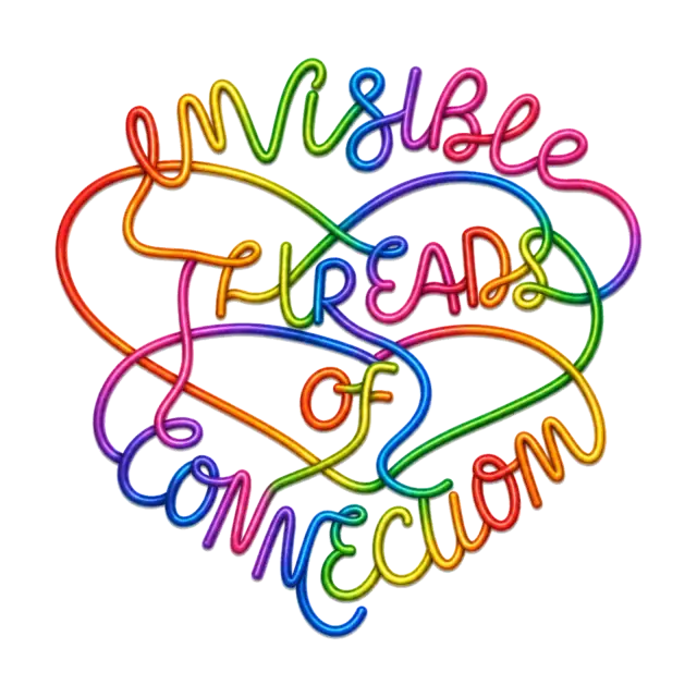 Invisible Threads of Connection Rainbow Typography