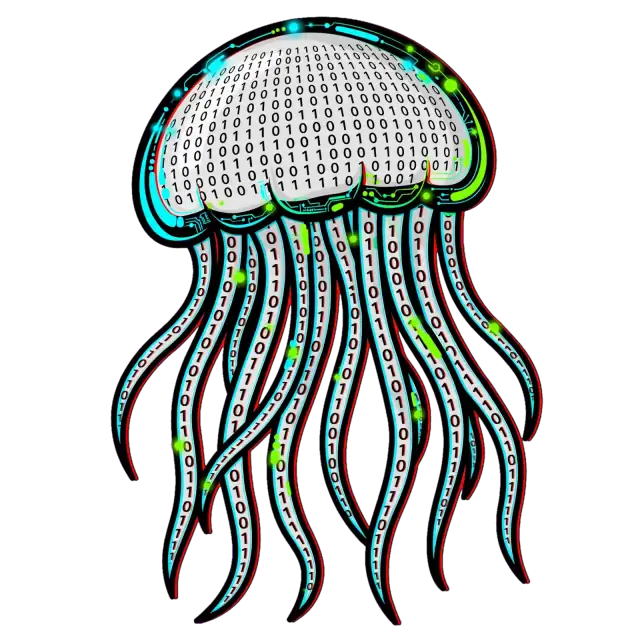 Medusa Cibernetica in Codice Binario Felpa
