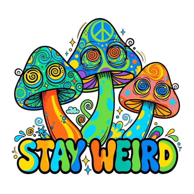 Stay Weird Psychedelic Trippy Mushrooms T-Shirt – cottagecore shirt