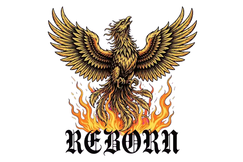 Phoenix Reborn Flame Tattoo Art Hoodie