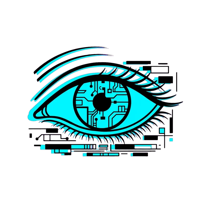 Cybernetic Glitch Eye Graphic T-Shirt
