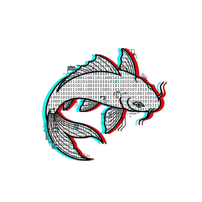 Glitch Koi Binärcode Cyber Kunst – cyberpunk hoodie zip up