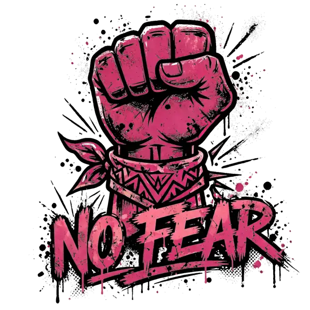Felpa con Pugno Ribelle Rosa No Fear