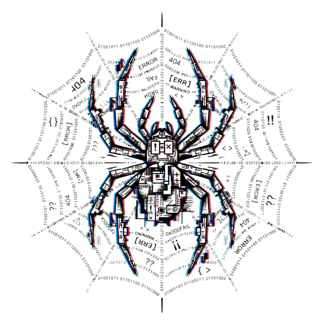 Cyber Spinne Binary Glitch Art Hoodie