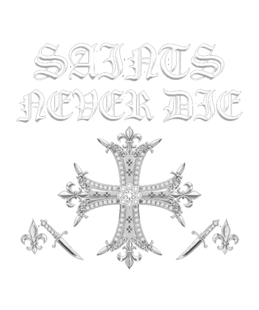 Saints Never Die Gothic Cross Hoodie