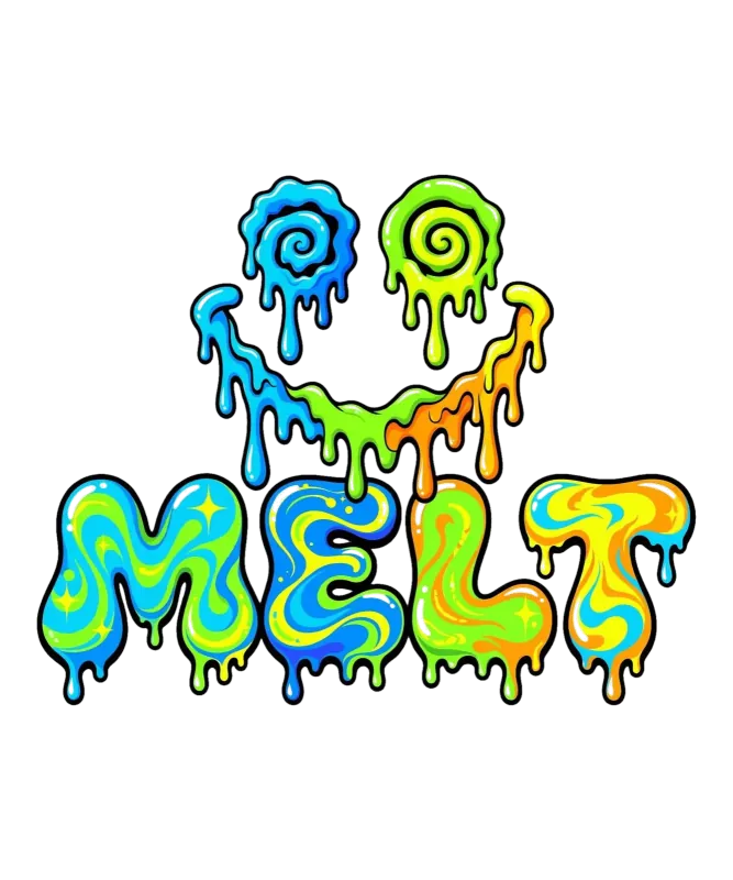 Trippiges Schmelzendes Smiley Gesicht T-Shirt