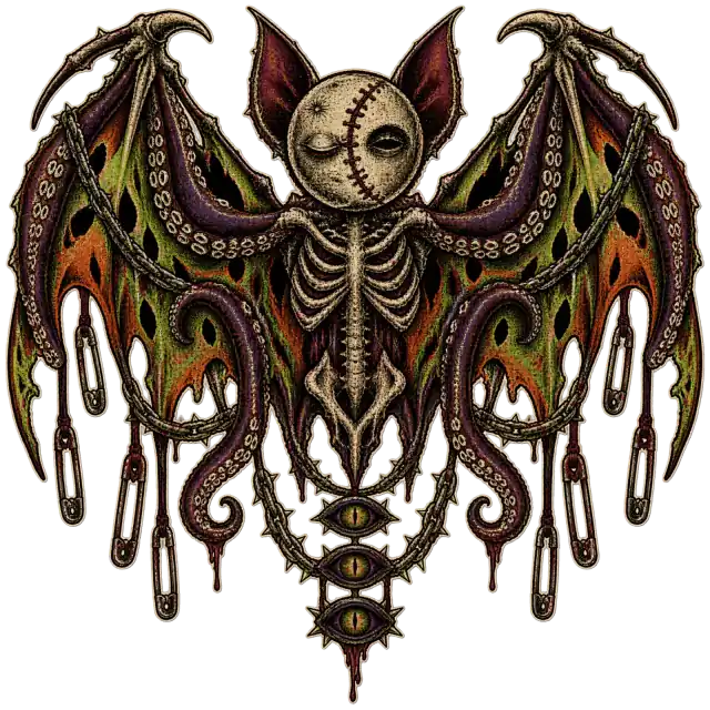 Grafica Gotica Pipistrello Cucito