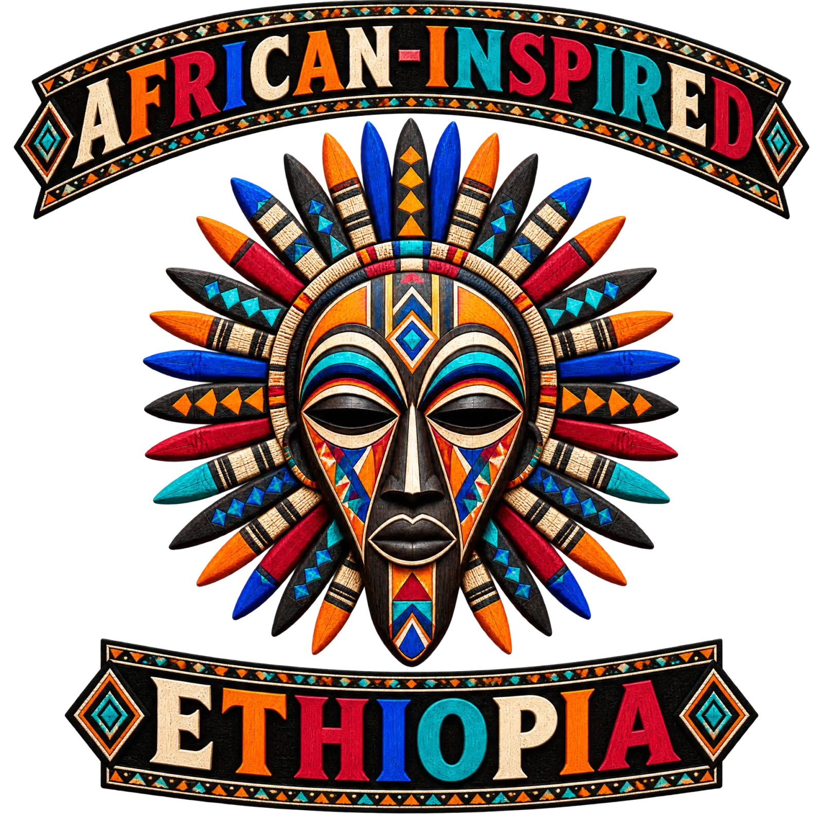 Art Masque Tribal Africain Éthiopie – t shirt imprimé