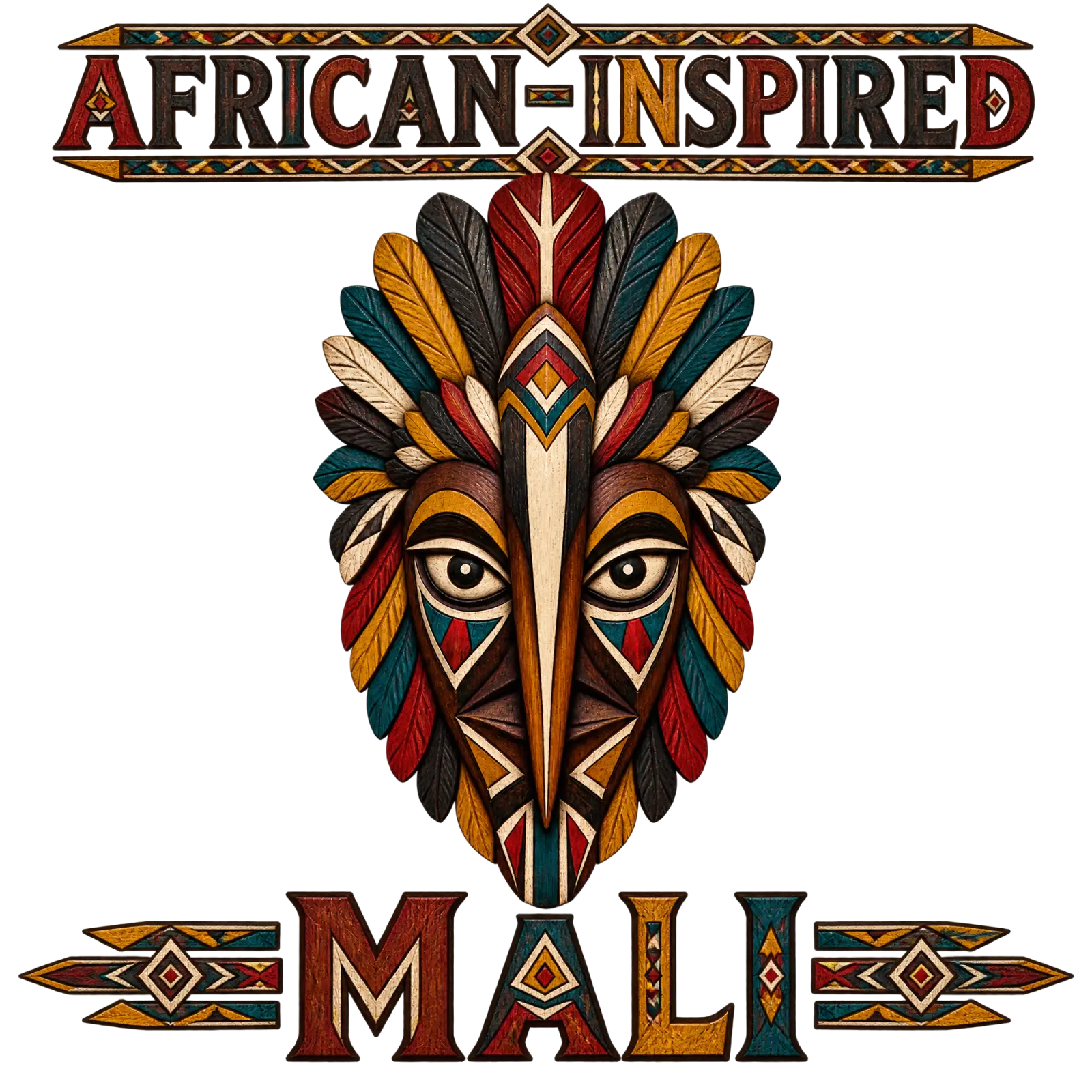 Art de Masque Tribal Mali Inspiré par l'Afrique – autocollant voyage valise