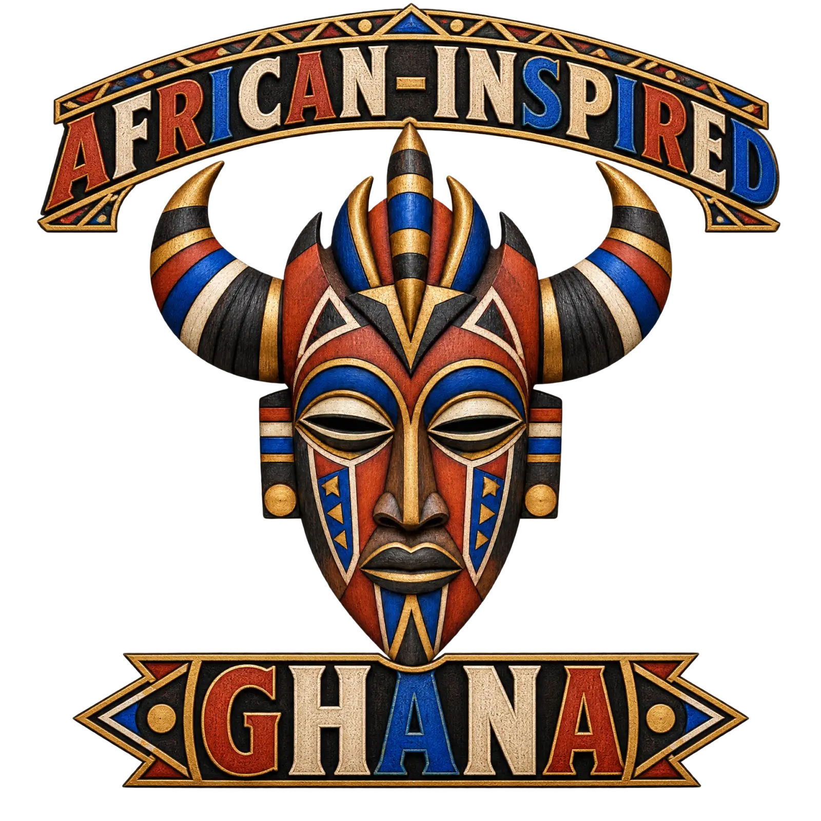 Arte de Máscara Tribal de Ghana Inspirada en África – camiseta estampada hombre