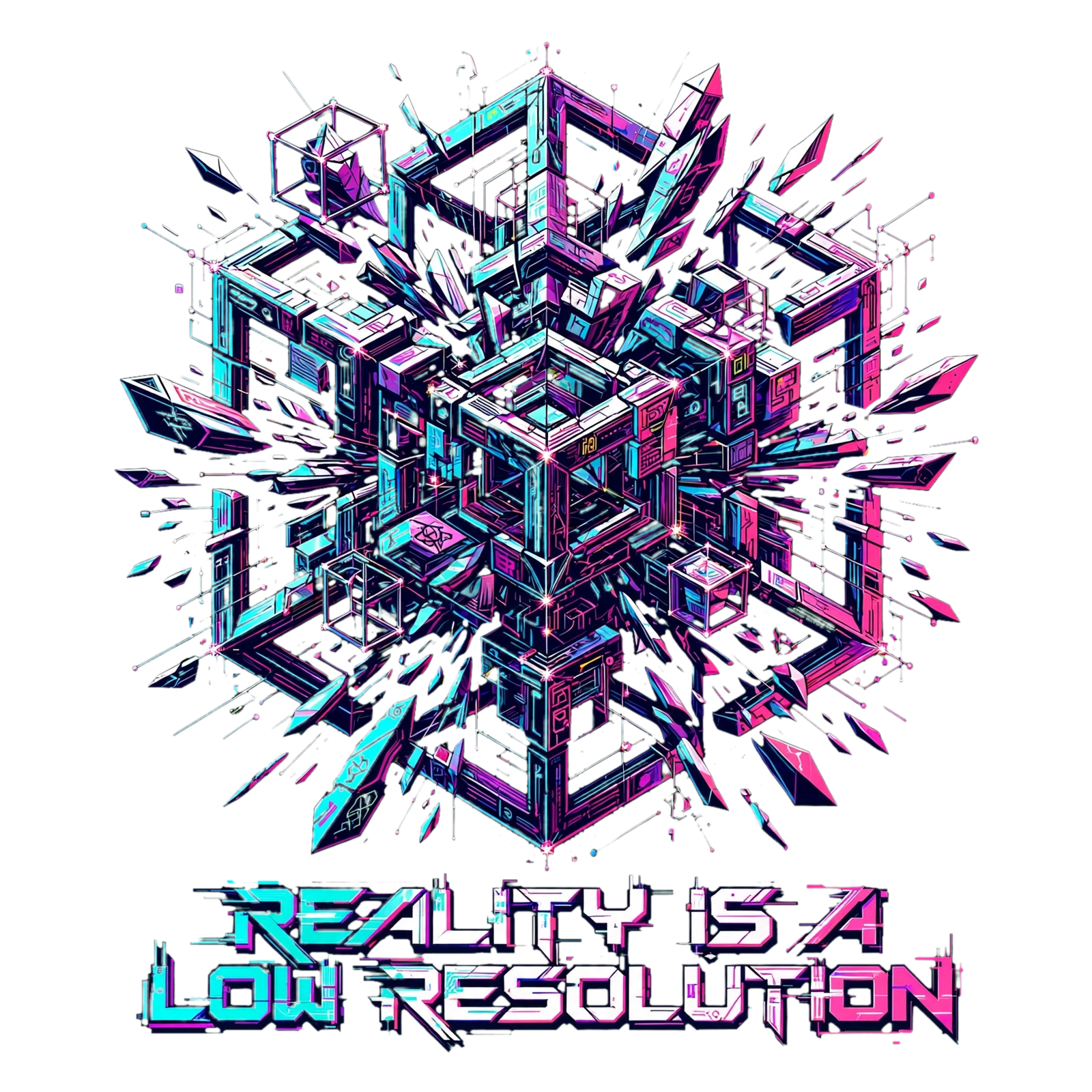 Cyber 5D Shirt Design — glitch art by puzzell