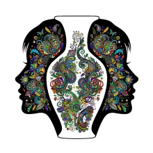 Sweat à Capuche Art Vase Esprit Psychédélique