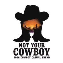 Graphique Coucher de Soleil Désert Not Your Cowboy