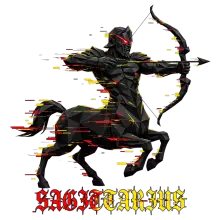 Sweat à Capuche Sagittaire Centaure Glitch Cyberpunk