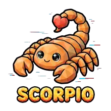 T-Shirt Scorpion Zodiaque Glitch Kawaii